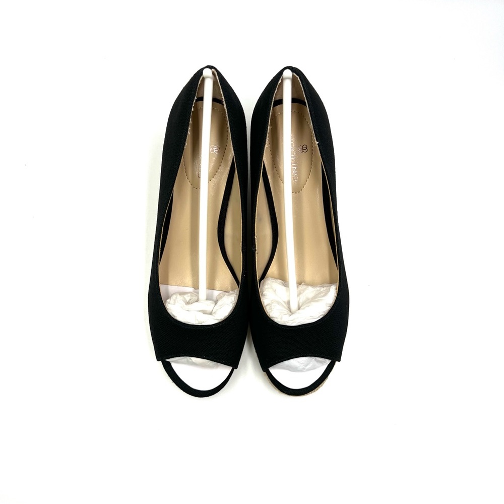 Bandolino Size 6 Nuri Black Fabric Espadrilles Open Toe Wedges Sandals Shoes - Picture 4 of 12